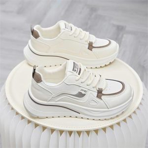 Giày sneaker unisex trắng đế cao tăng chiều cao