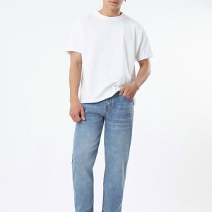Quần jean nam slimfit xanh basic