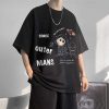 Áo thun nam form rộng in chữ streetwear