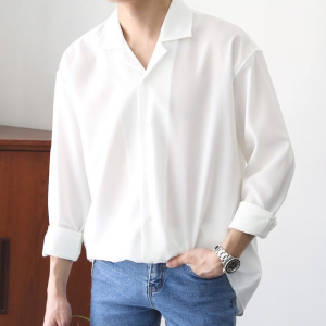 Áo sơ mi trắng nam form rộng kiểu oversize